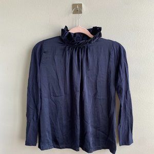 Banana Republic Long Sleeve navy blue blouse